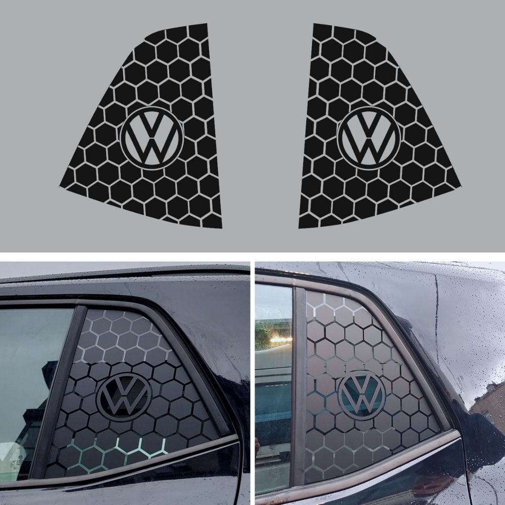 Volkswagen T-ROC Uyumlu Kelebek Cam Sticker Set VW LOGOLU