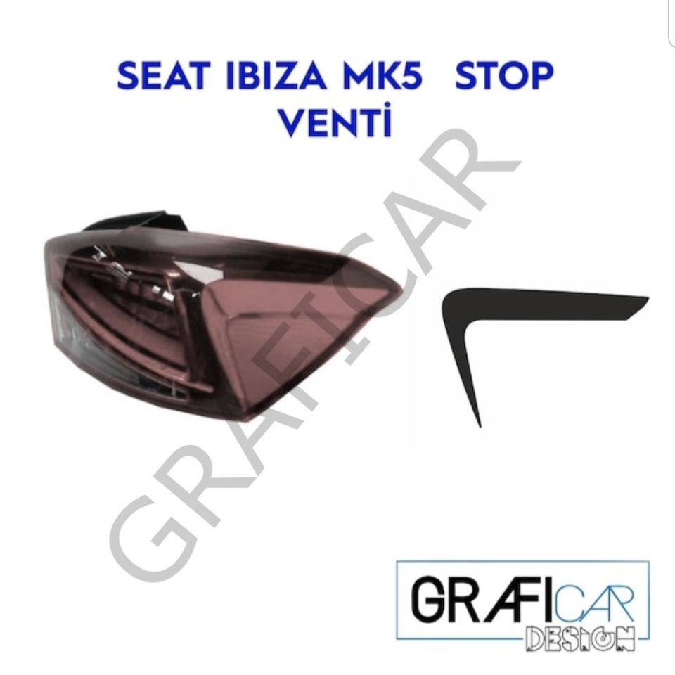 Seat Ibiza MK5 Stop Vent Sticker PARLAK SİYAH