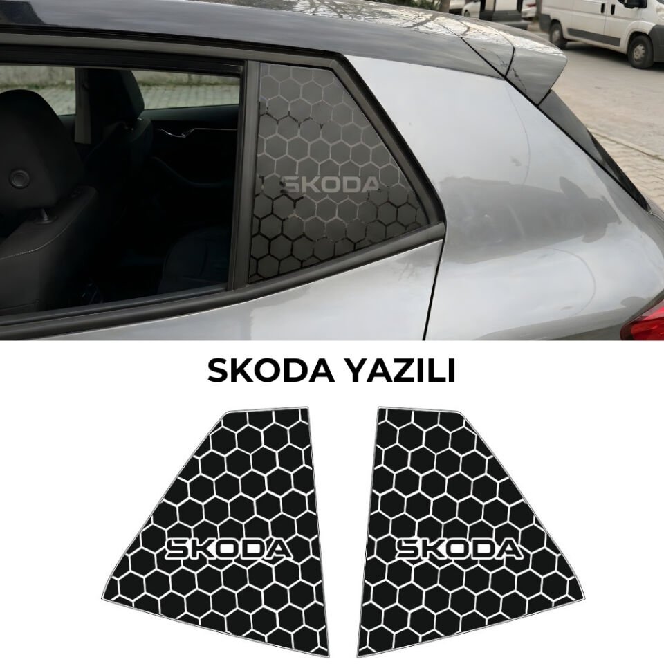 Skoda Fabia Uyumlu Kelebek Cam Sticker Set 2022 Sonrası