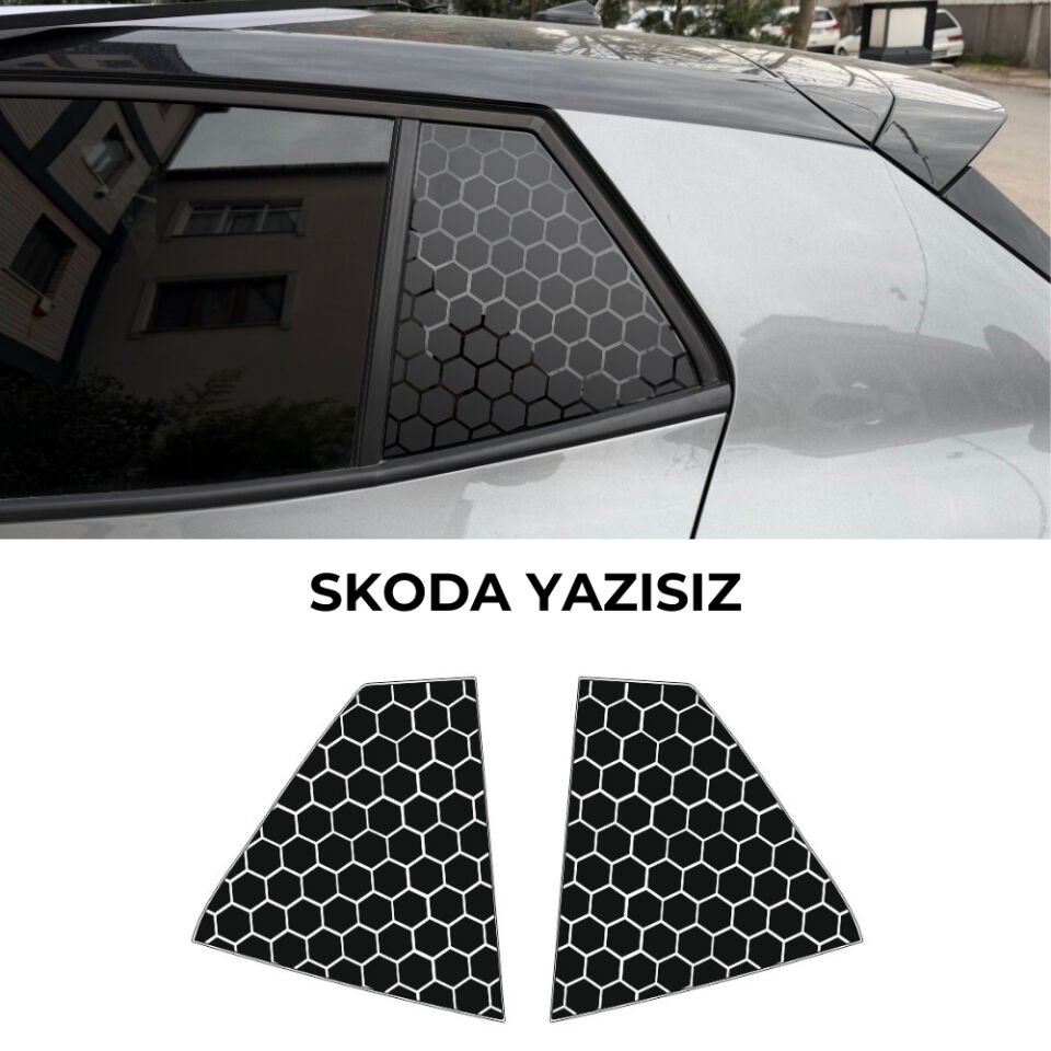Skoda Fabia Uyumlu Kelebek Cam Sticker Set 2022 Sonrası