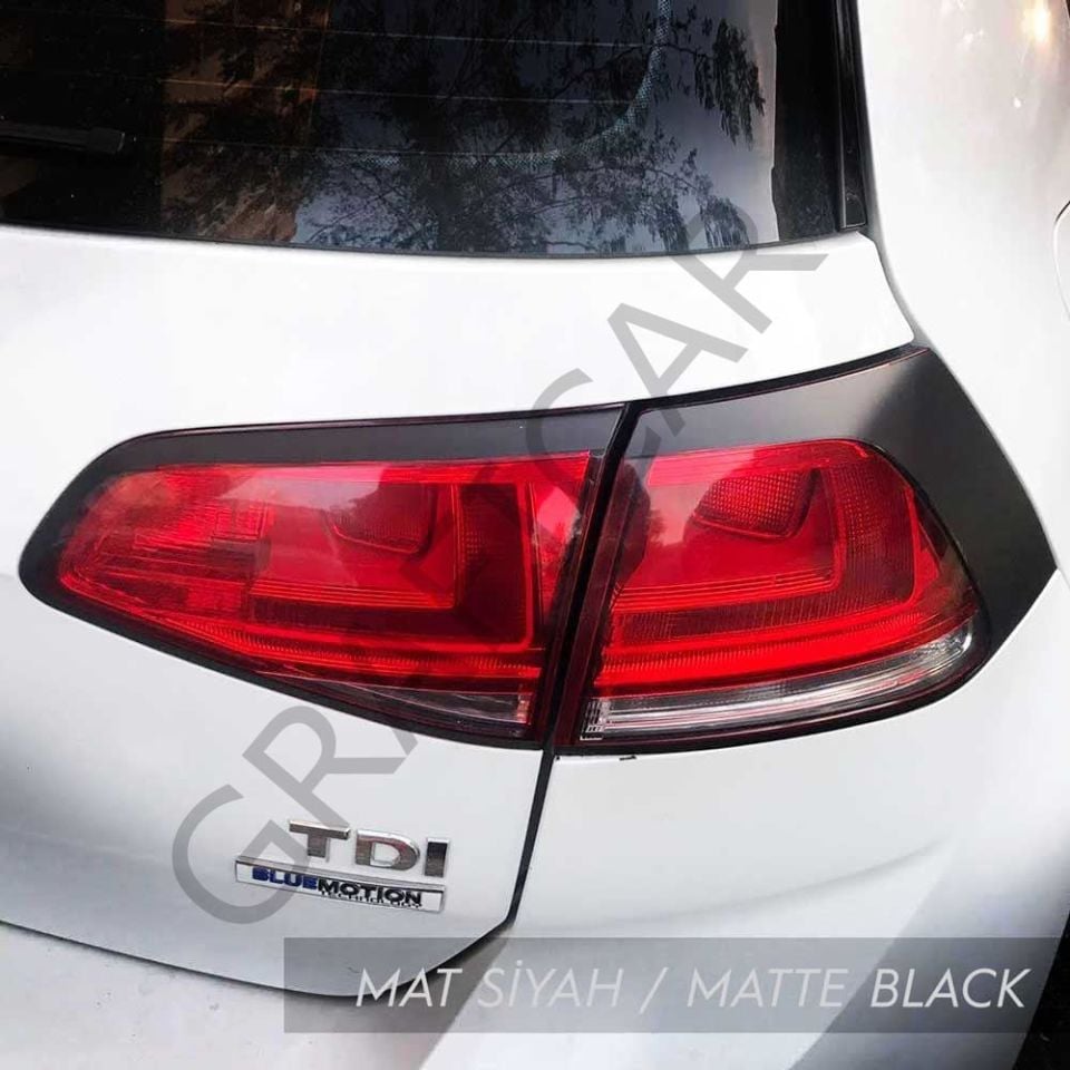 Volkswagen Golf 7-7,5 Stop Çerçeve Sticker PARLAK SİYAH - YANA KAYAR LEDLİ