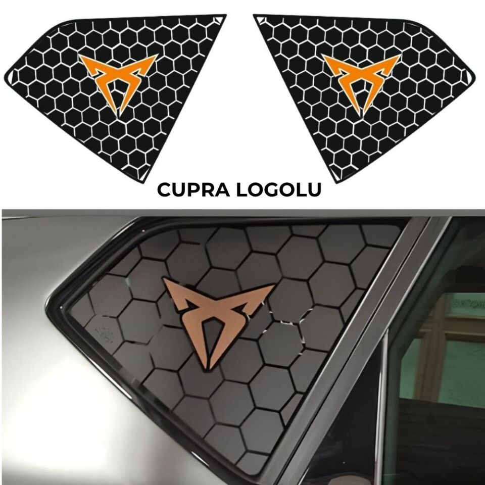 Seat Ateca Uyumlu Kelebek Cam Sticker Set CUPRA LOGOLU