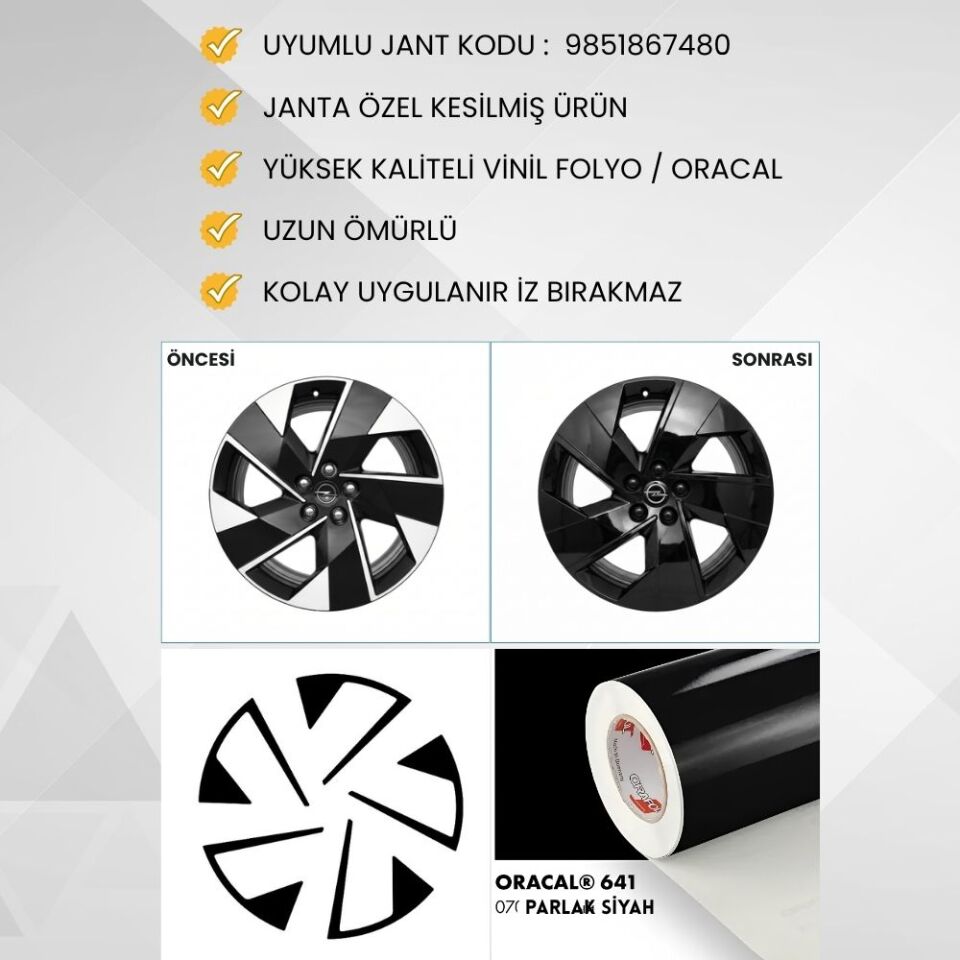 Opel Grandland Jant Kaplama Sticker Set / 2025 Sonrası / 2.Nesil METALİK BAKIR MAT