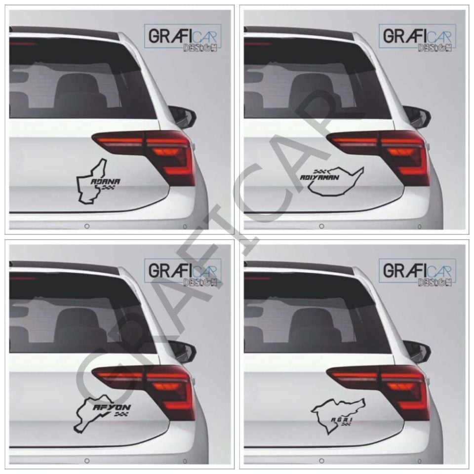 Map Race Track View Sticker-Pack of 2- HSTC01-04
