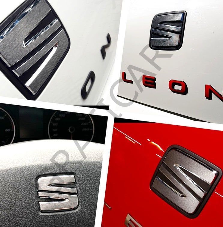 Seat Leon 5F/MK3 Emblem Sticker 2017-2020 / MAKEUP - BRUSHED BLACK