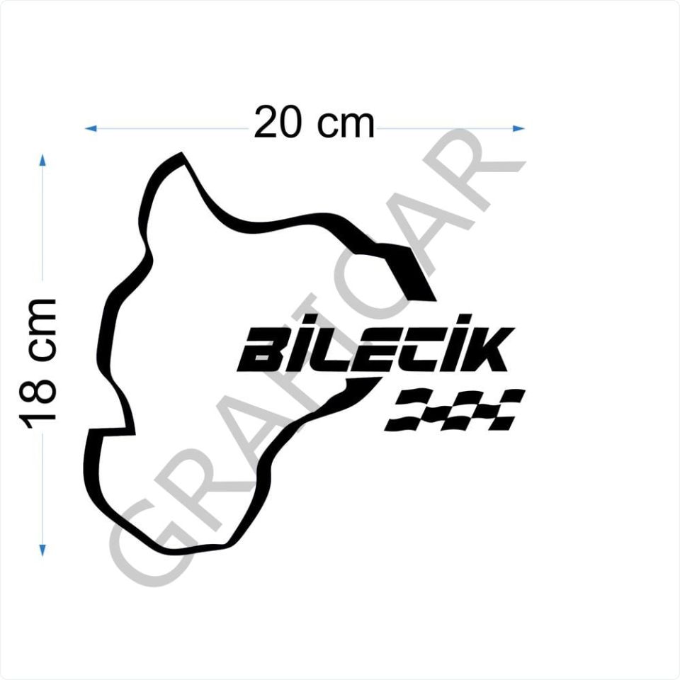 Harita Yarış Pisti Görünüm Sticker/Balıkesir-Bilecik-Bingöl-Aydın