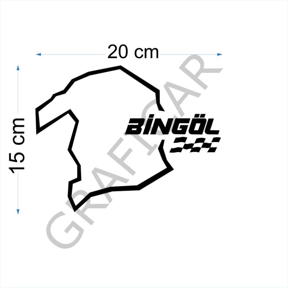 Harita Yarış Pisti Görünüm Sticker/Balıkesir-Bilecik-Bingöl-Aydın