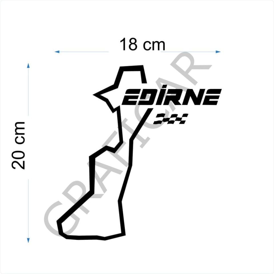 Harita Yarış Pisti Görünüm Sticker/Erzincan-Diyarbakır-Edirne-Elazığ
