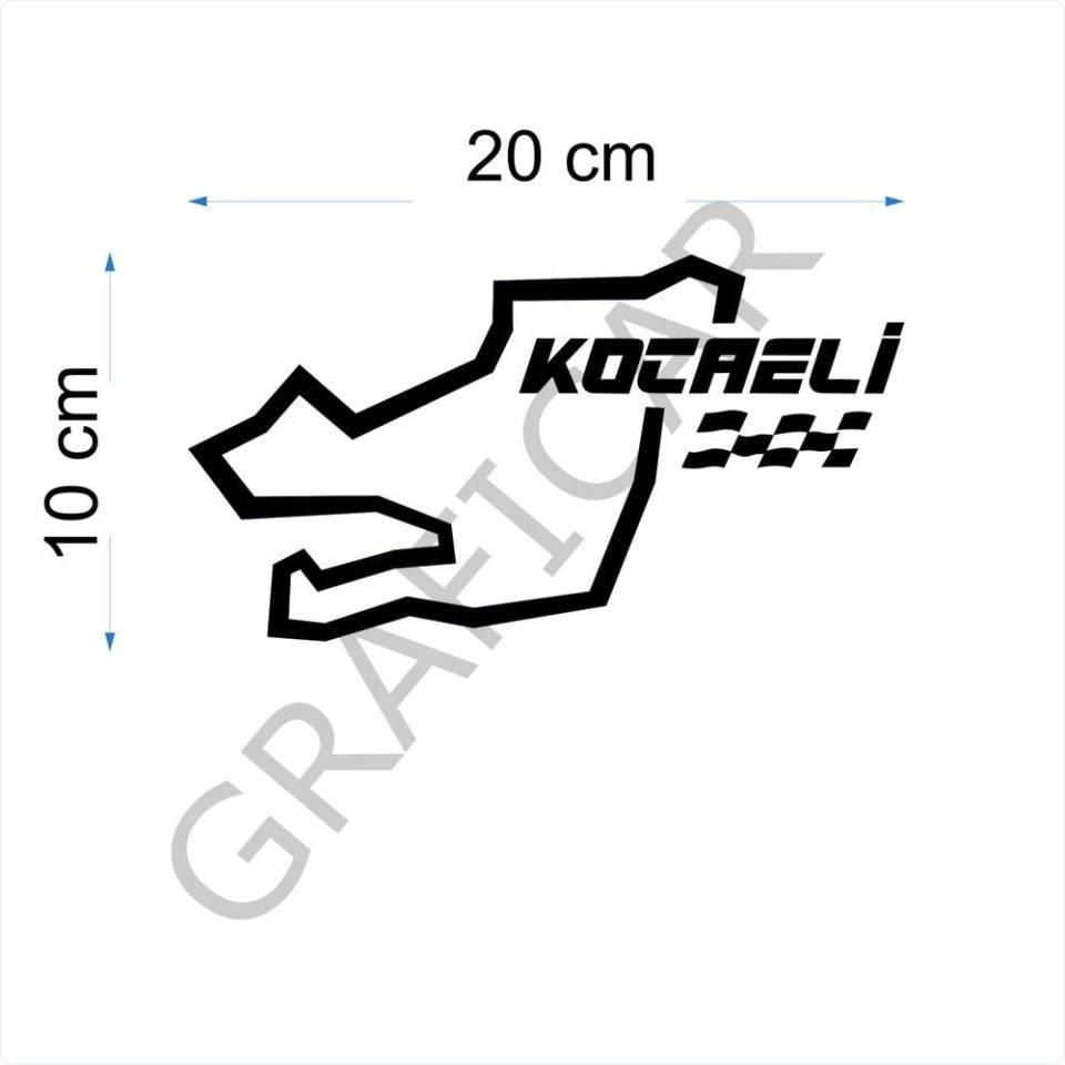 Harita Yarış Pisti Görünüm Sticker/Kocaeli-Konya-Kütahya-Malatya