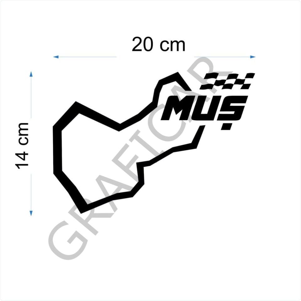 Harita Yarış Pisti Görünüm Sticker/Ordu-Nevşehir-Niğde-Muş