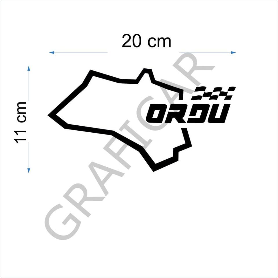 Harita Yarış Pisti Görünüm Sticker/Ordu-Nevşehir-Niğde-Muş