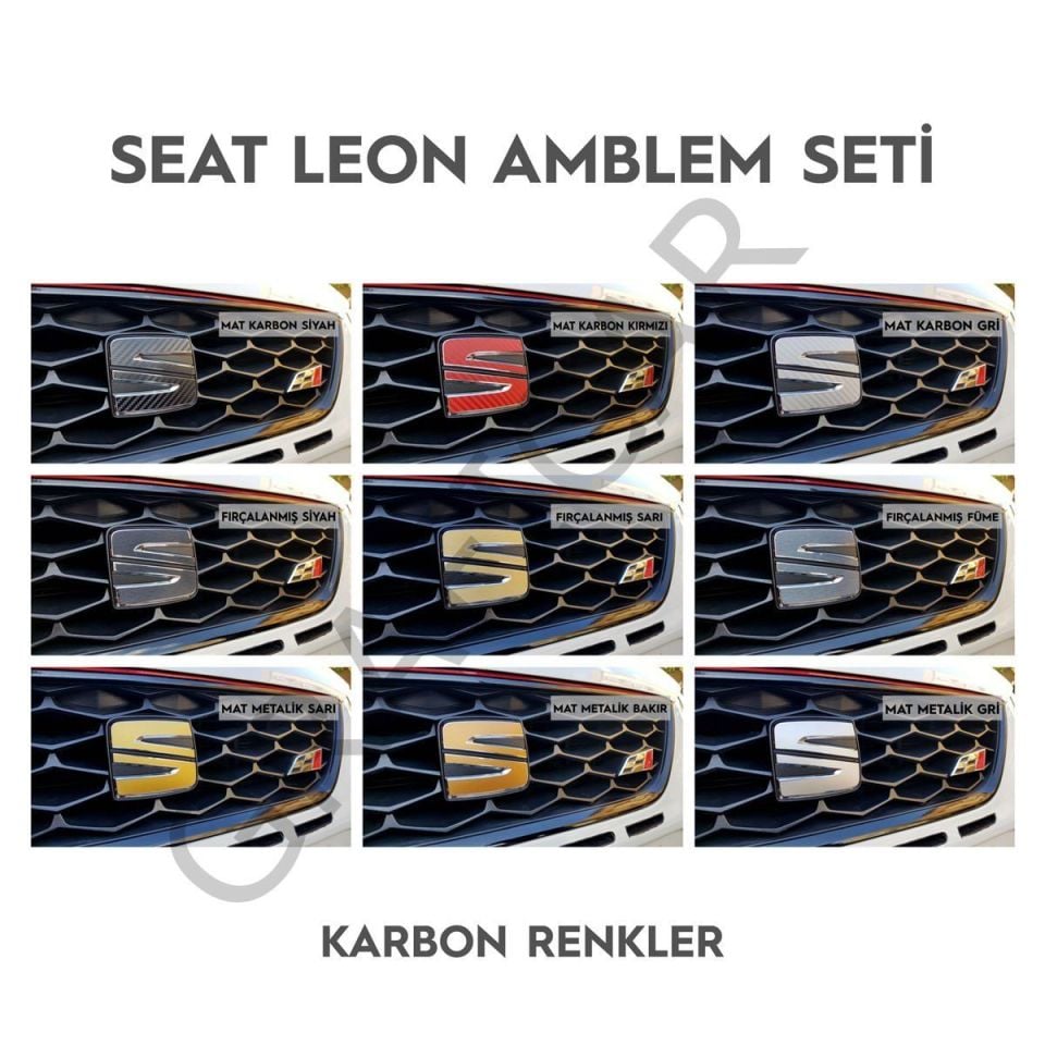 Seat Leon MK3/MK3.5 Amblem Sticker Set 2013-2016 - MAT MAVİ