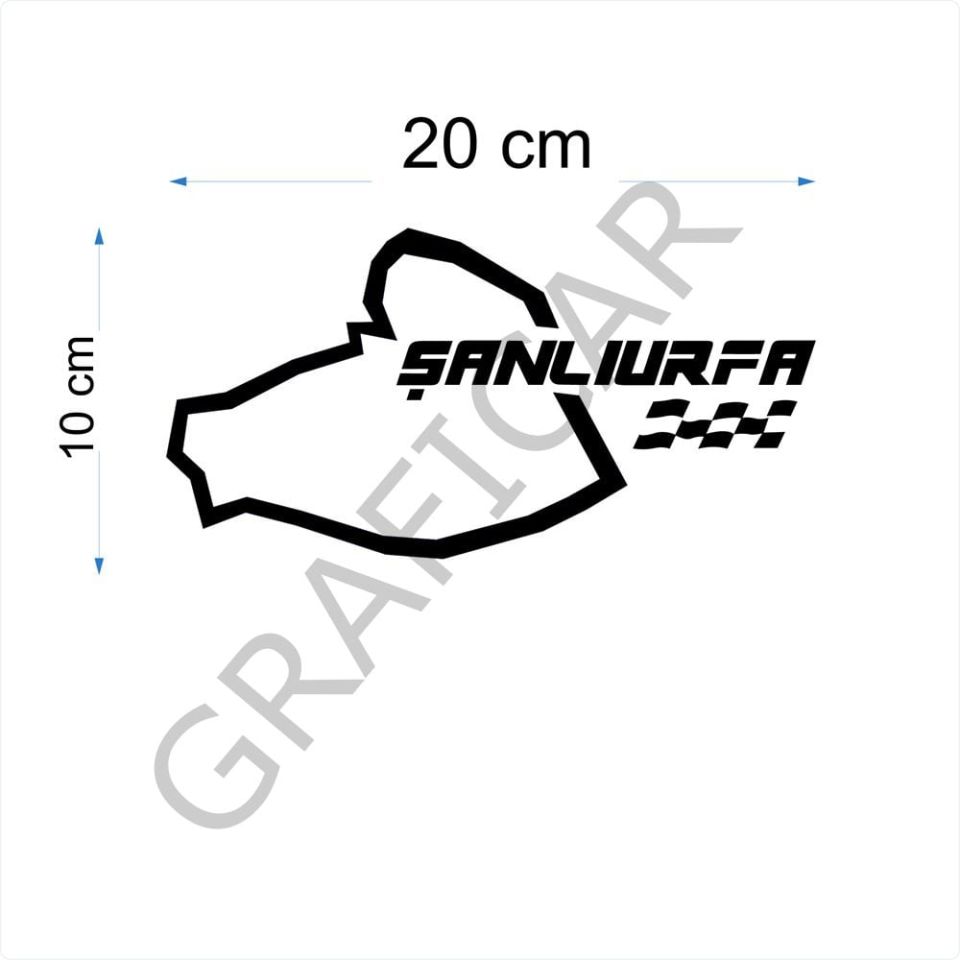 Harita Yarış Pisti Görünüm Sticker/Şanlıurfa-Trabzon-Tunceli-Uşak