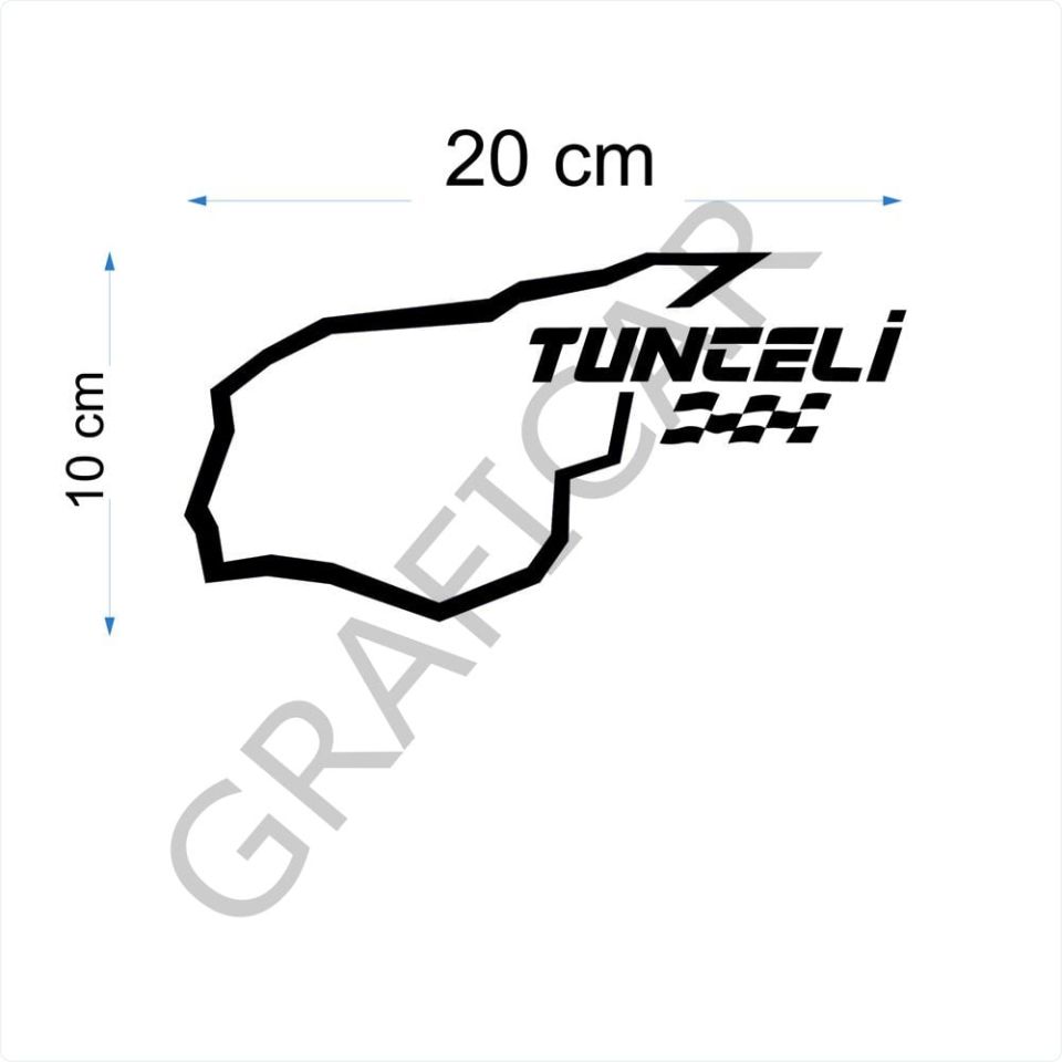 Harita Yarış Pisti Görünüm Sticker/Şanlıurfa-Trabzon-Tunceli-Uşak