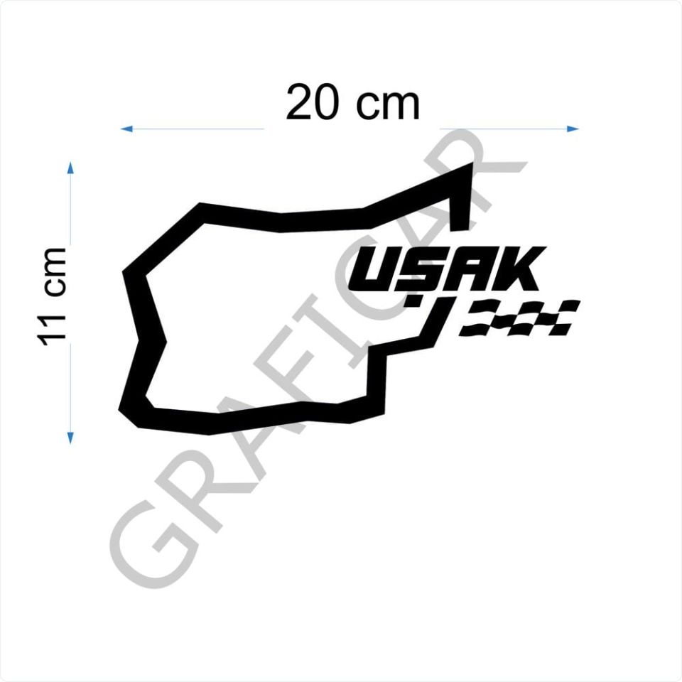 Harita Yarış Pisti Görünüm Sticker/Şanlıurfa-Trabzon-Tunceli-Uşak