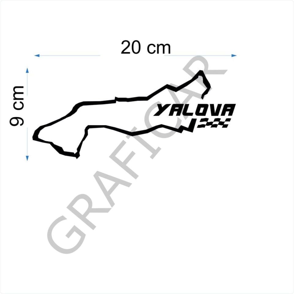 Harita Yarış Pisti Görünüm Sticker / Karabük-Kilis-Osmaniye-Yalova
