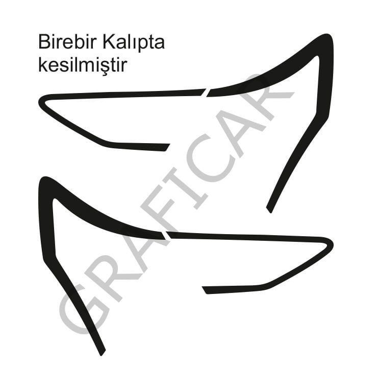 Seat Leon MK3/5F/ST Stop Çerçeve Sticker KALIN - MAT SİYAH - HATCHBACK