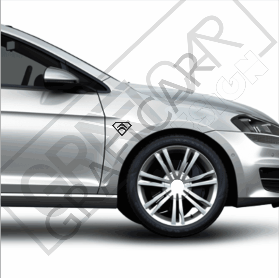 Citroen Diamond Sticker 2'li Paket/ 6cm x 9cm