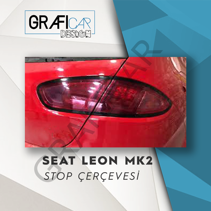 Seat Leon MK2 Stop Çerçeve Sticker MAT SİYAH - 2010-2012 / MAKYAJLI