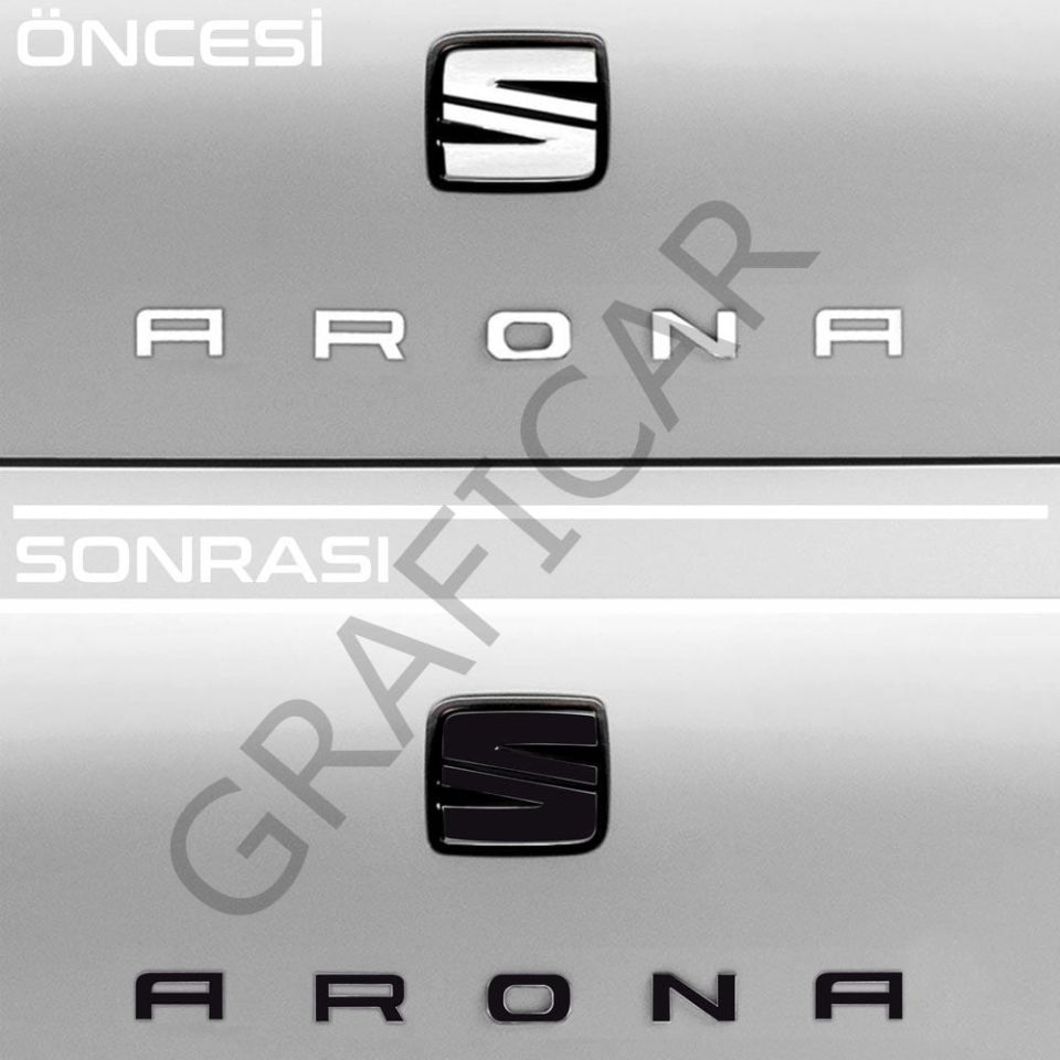 Seat Arona Amblem Sticker Set 2017-2021 / MAKYAJSIZ - MAT KARBON SİYAH