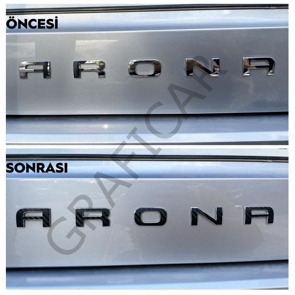 Seat Arona Amblem Sticker Set 2017-2021 / MAKYAJSIZ - MAT KARBON SİYAH