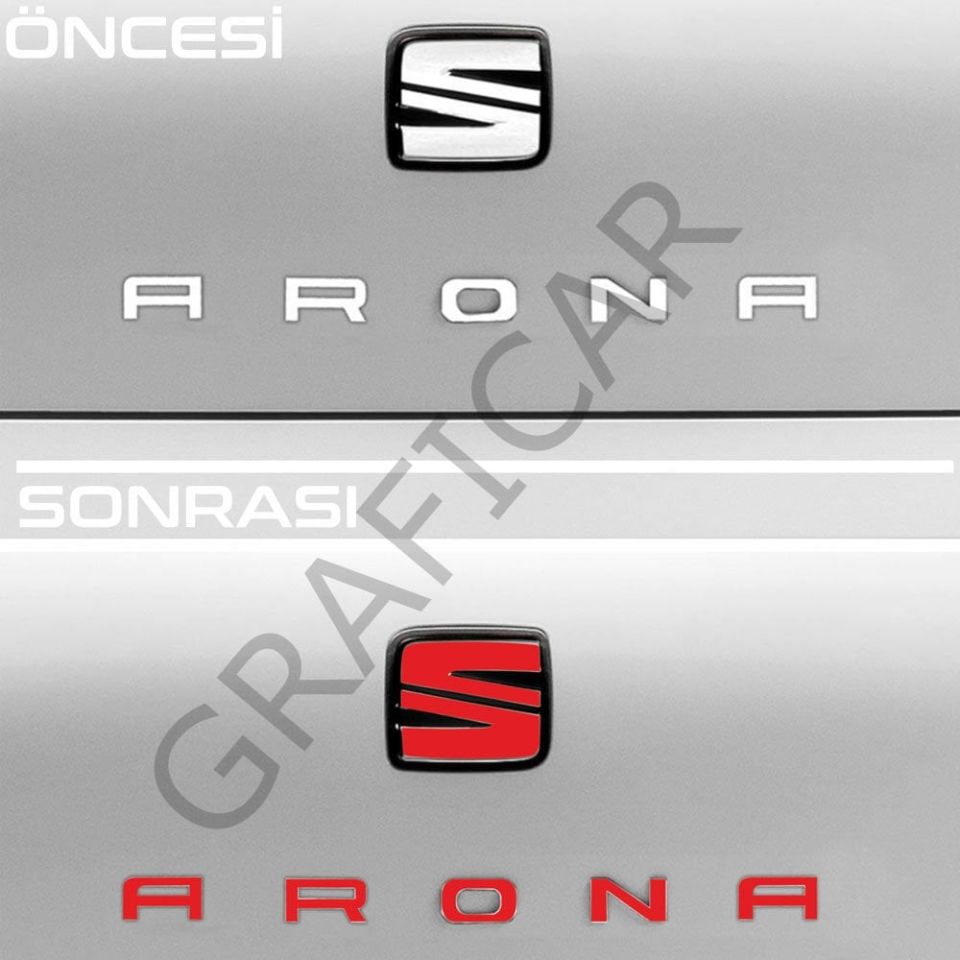 Seat Arona Amblem Sticker Set 2021 SONRASI MAKYAJLI - MAT KARBON SİYAH
