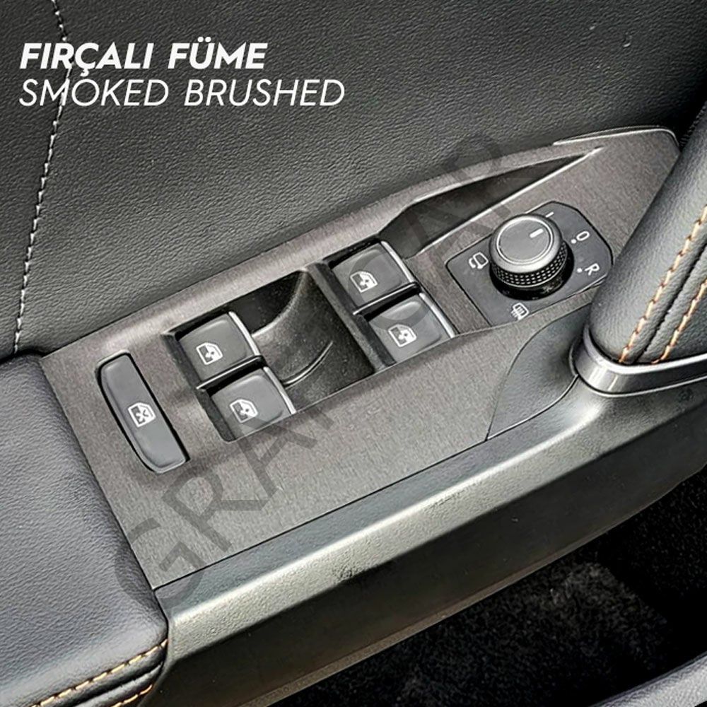 Cupra Leon MK4 / 4 Kapı İçi Tutma Kaplama Sticker Seti FIRÇALI FÜME