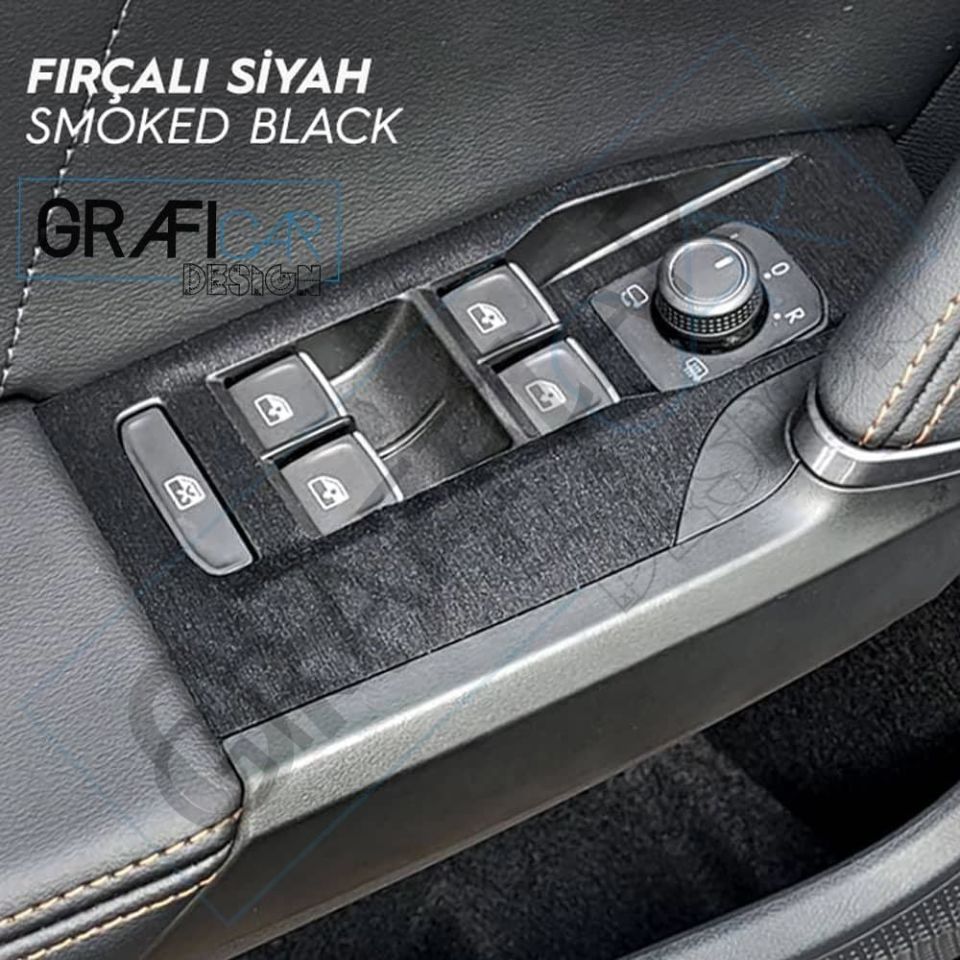 Cupra Leon MK4 / 4 Kapı İçi Tutma Kaplama Sticker Seti FIRÇALI SİYAH