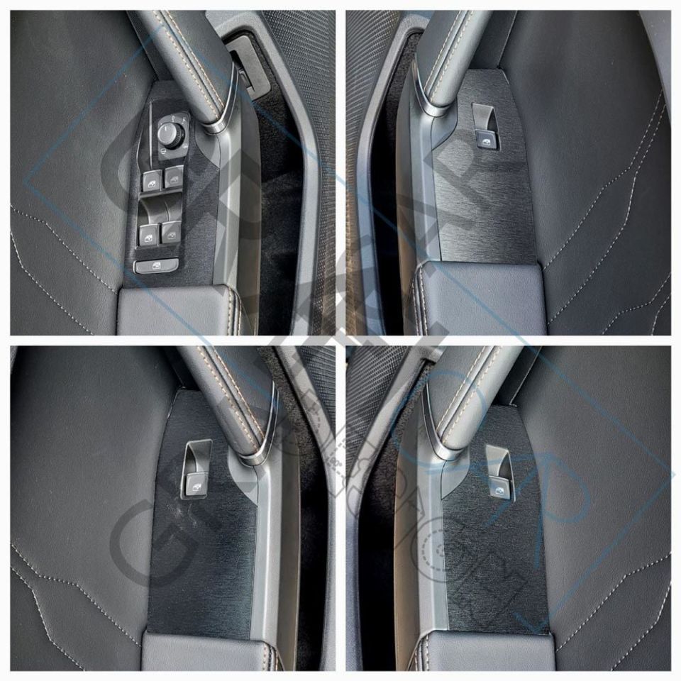 Cupra Leon MK4 / 4 Kapı İçi Tutma Kaplama Sticker Seti FIRÇALI SİYAH