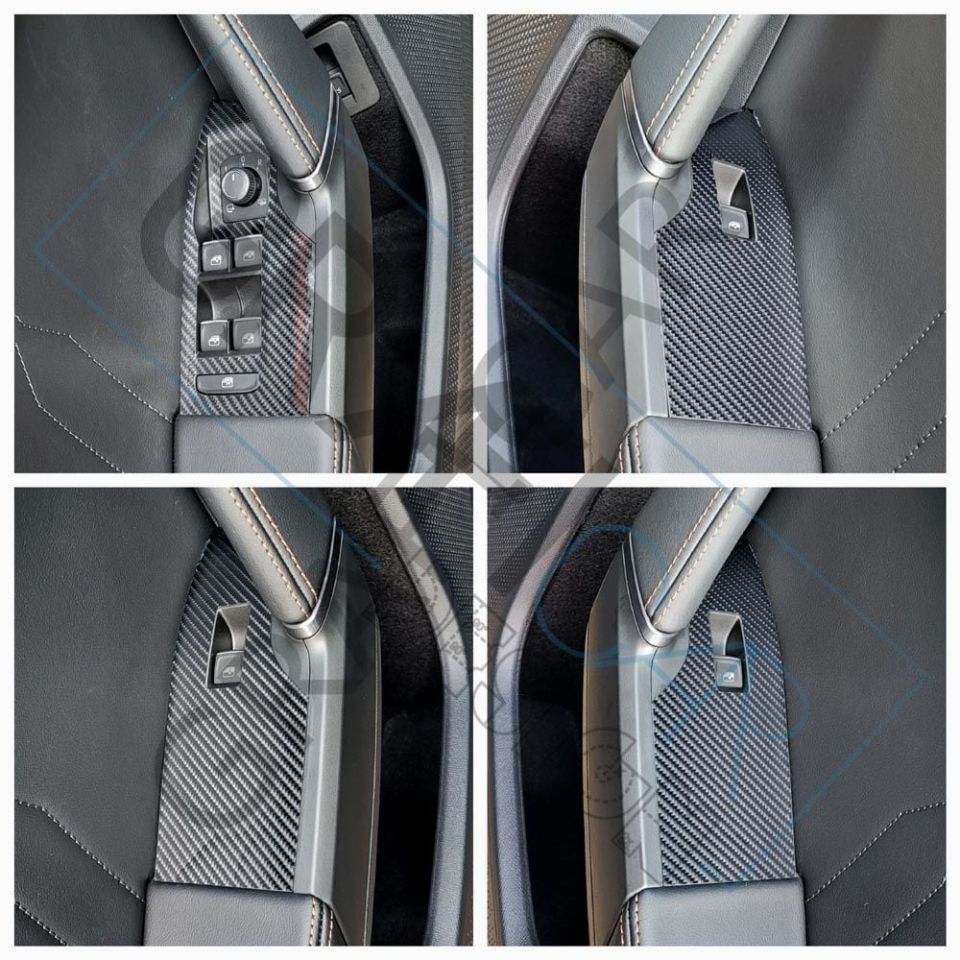 Cupra Leon MK4 / 4 Kapı İçi Tutma Kaplama Sticker Seti FIRÇALI SİYAH
