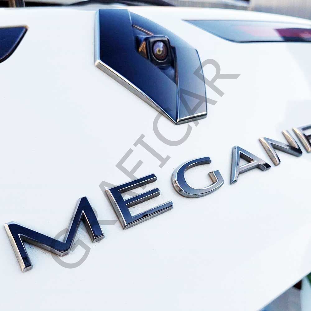 Renault Megane 4 Amblem Sticker Seti MAT KARBON GRİ