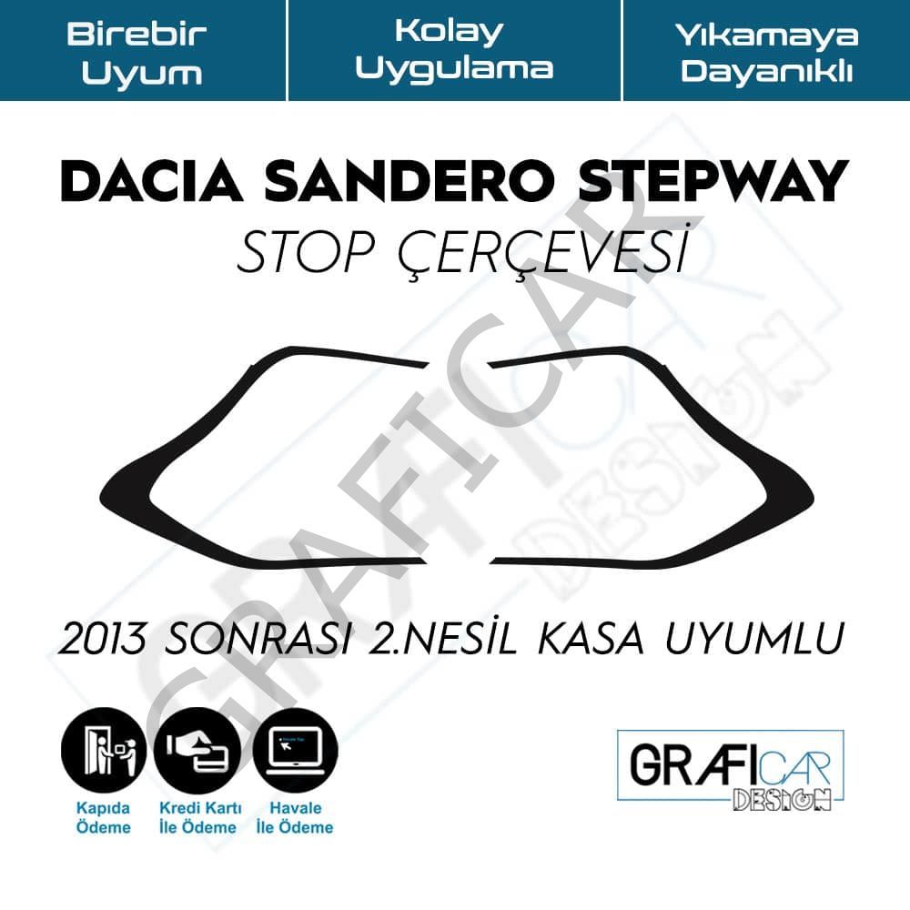 Dacia Sandero Stepway Stop Çerçevesi / 2013-2020 MAT SİYAH