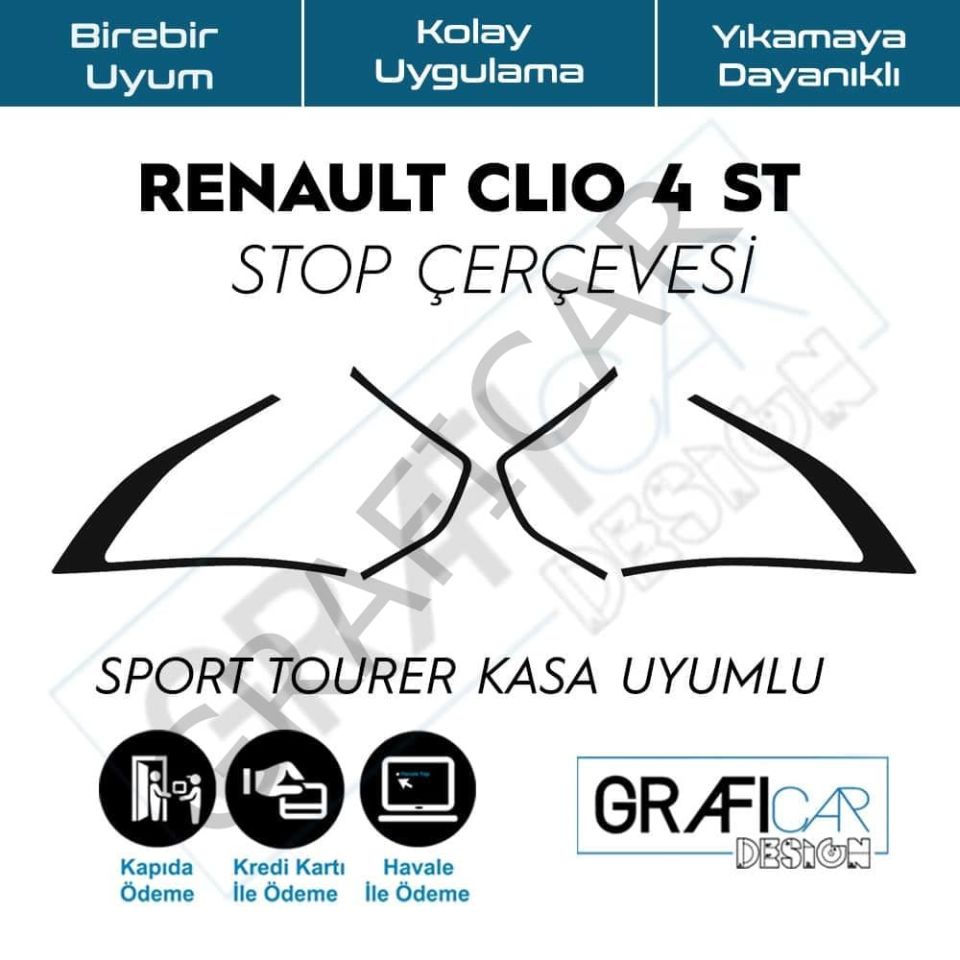 Renault Clio 4 ST Stop Çerçevesi MAT SİYAH