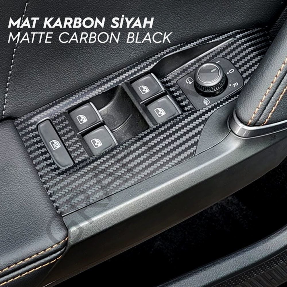 Peugeot 408 Interior Trim Foil Covering Set MATTE CARBON BLACK