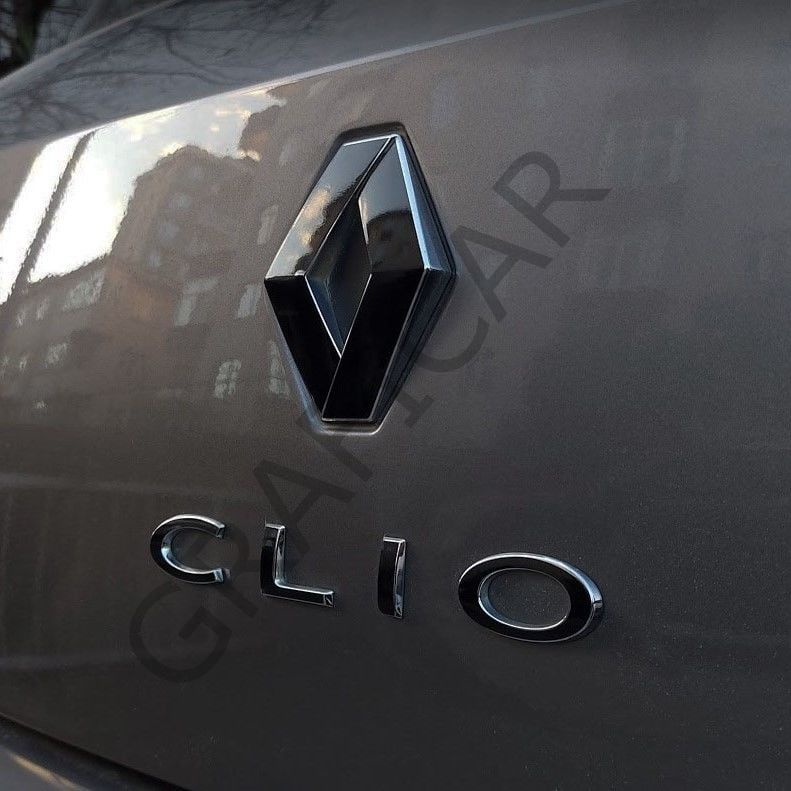 Renault Clio 5 Emblem Sticker Set MATTE CARBON GRAY