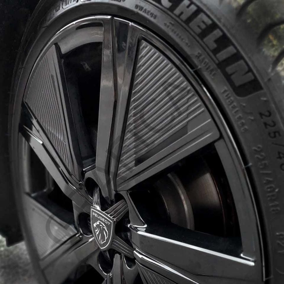 Peugeot 308/P5 Rim Covering Sticker Set BRIGHT BLACK