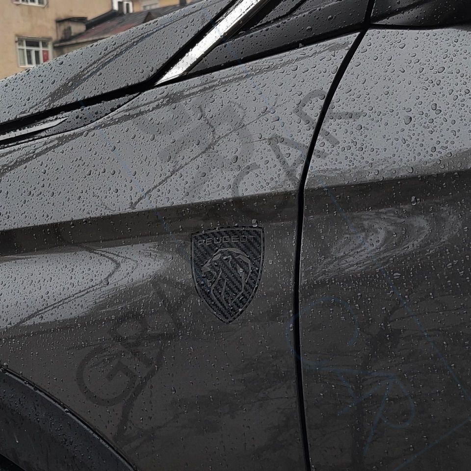 Yeni Peugeot Logo Sticker  / 2 Adet FIRÇALI FÜME