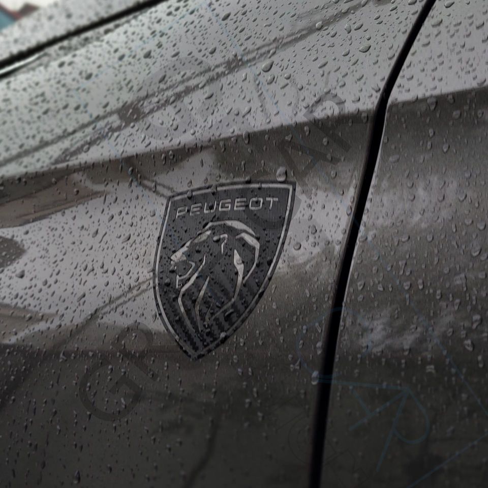 Yeni Peugeot Logo Sticker  / 2 Adet FIRÇALI SİYAH