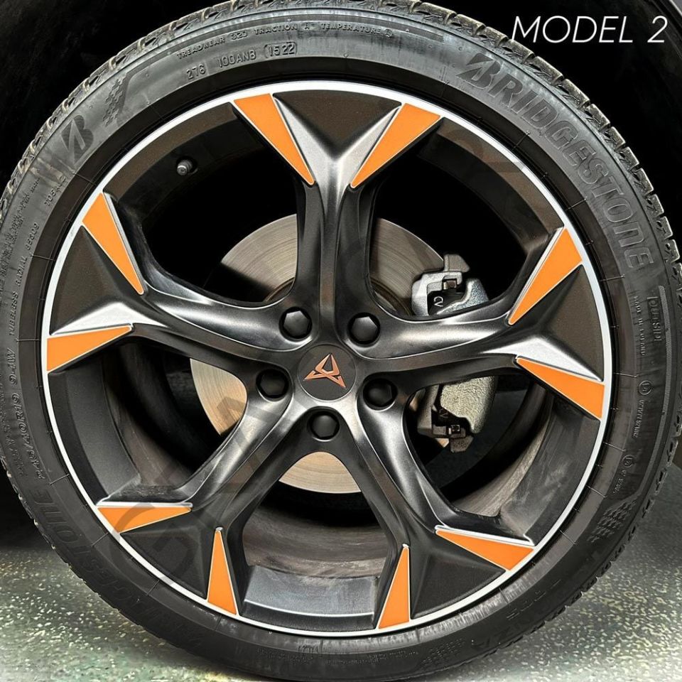 Cupra Formentor Jant Kaplama Sticker Set MODEL 2 - PARLAK SİYAH