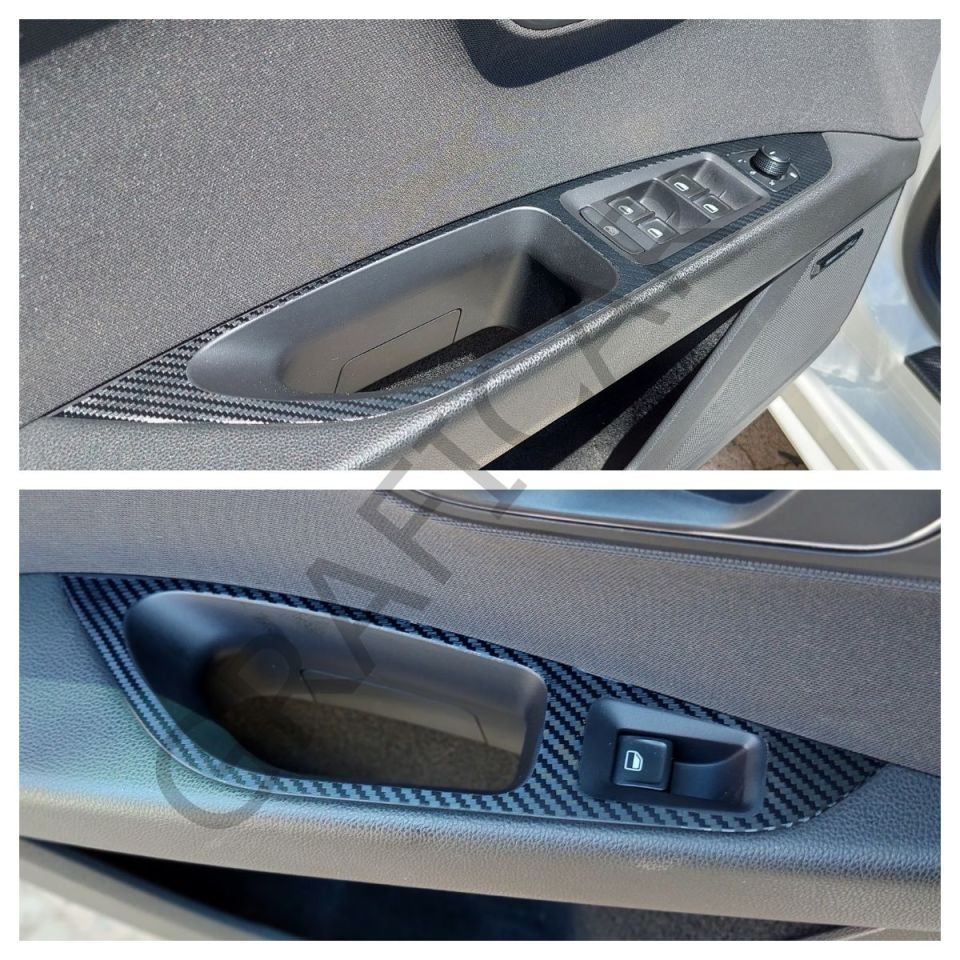 Cupra Formentor 4 Kapı İçi Tutma Kaplama Sticker Seti FIRÇALI SİYAH