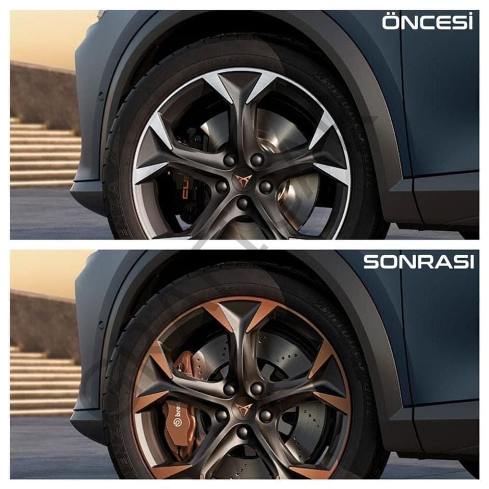 Cupra Formentor Jant Kaplama Sticker Set MODEL 2 - METALİK MAT BAKIR