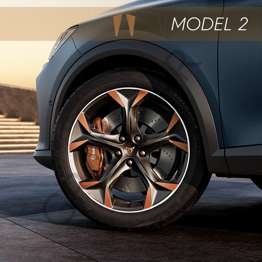 Cupra Formentor Jant Kaplama Sticker Set MODEL 2 - METALİK MAT BAKIR
