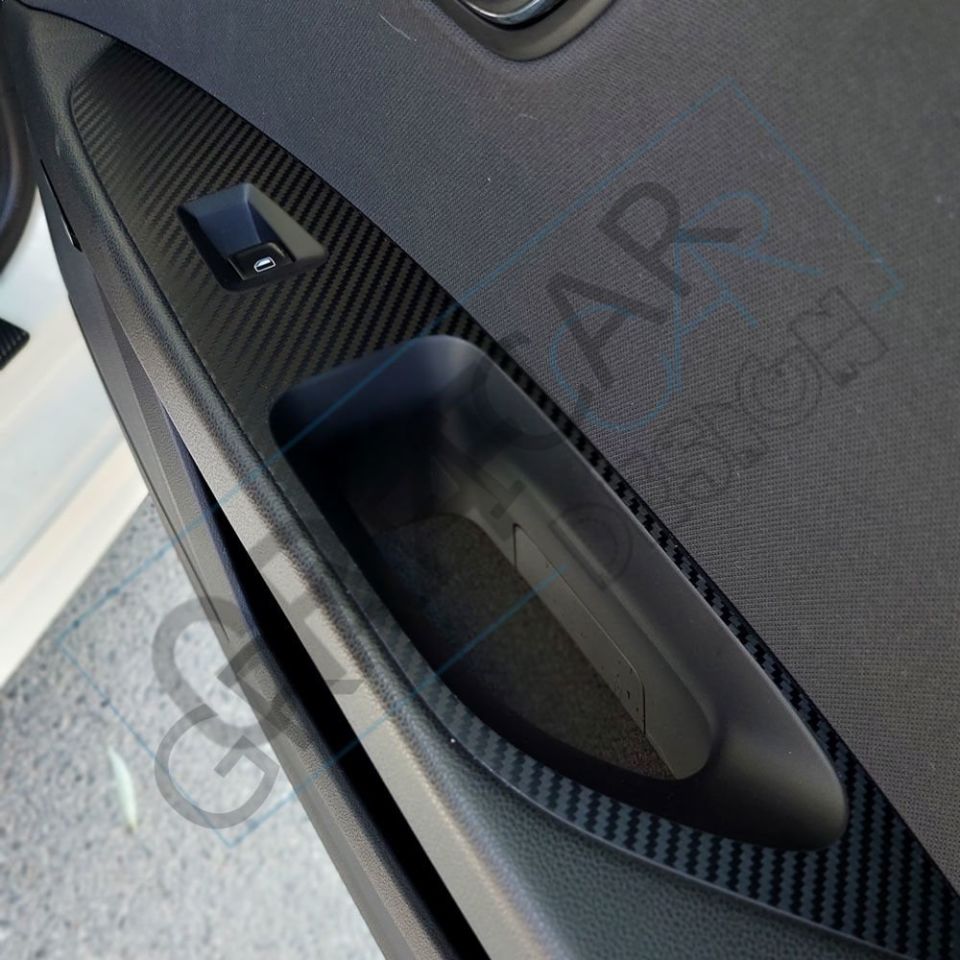 Seat Leon 5F/MK3 / 4 Kapı Kol Tutma Kaplama Sticker Seti MAT KARBON SİYAH