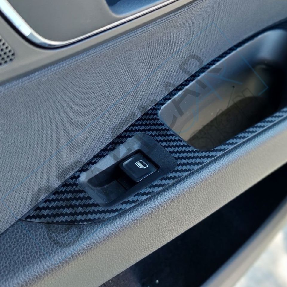 Seat Leon 5F/MK3 / 4 Kapı Kol Tutma Kaplama Sticker Seti MAT KARBON SİYAH
