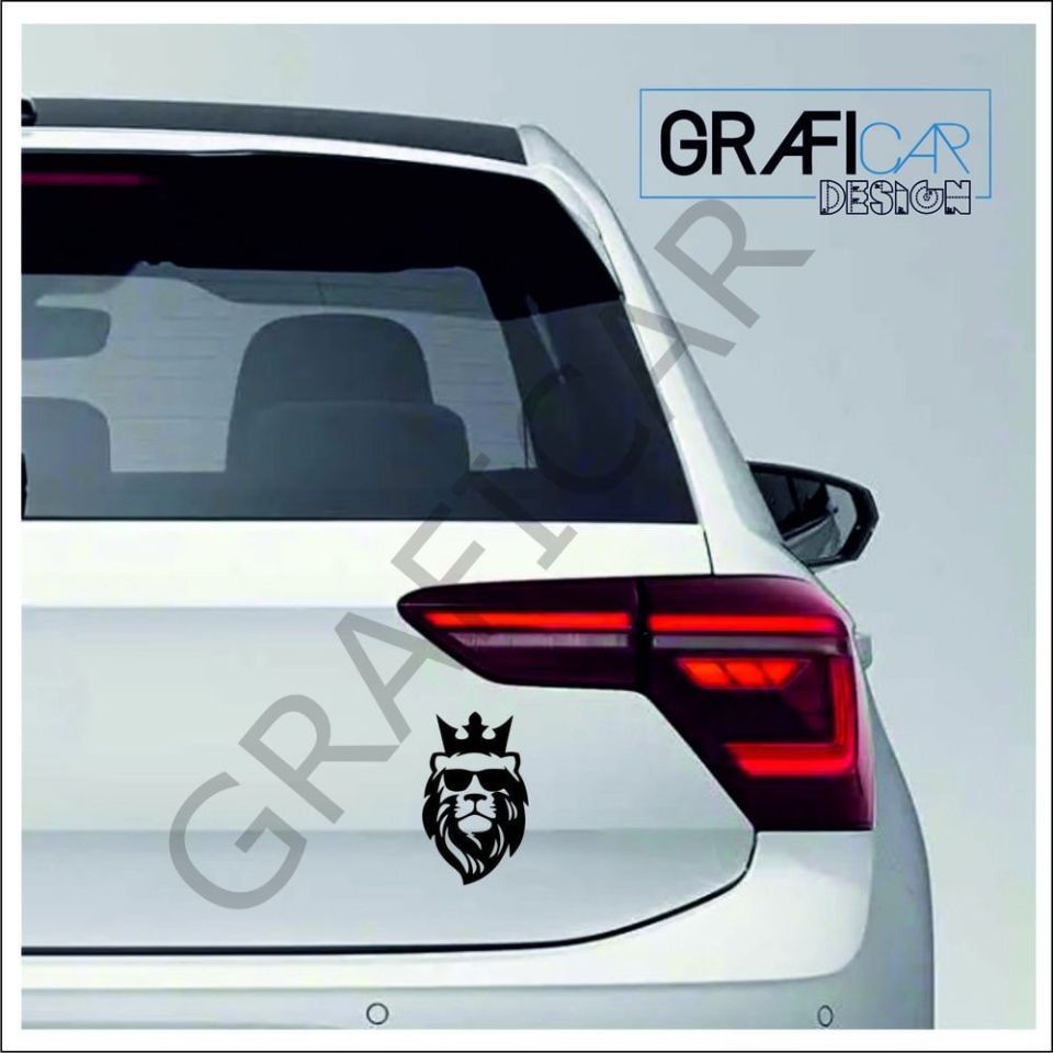 Kral Aslan Kafası Sticker / 8cm x 5cm PARLAK BEYAZ