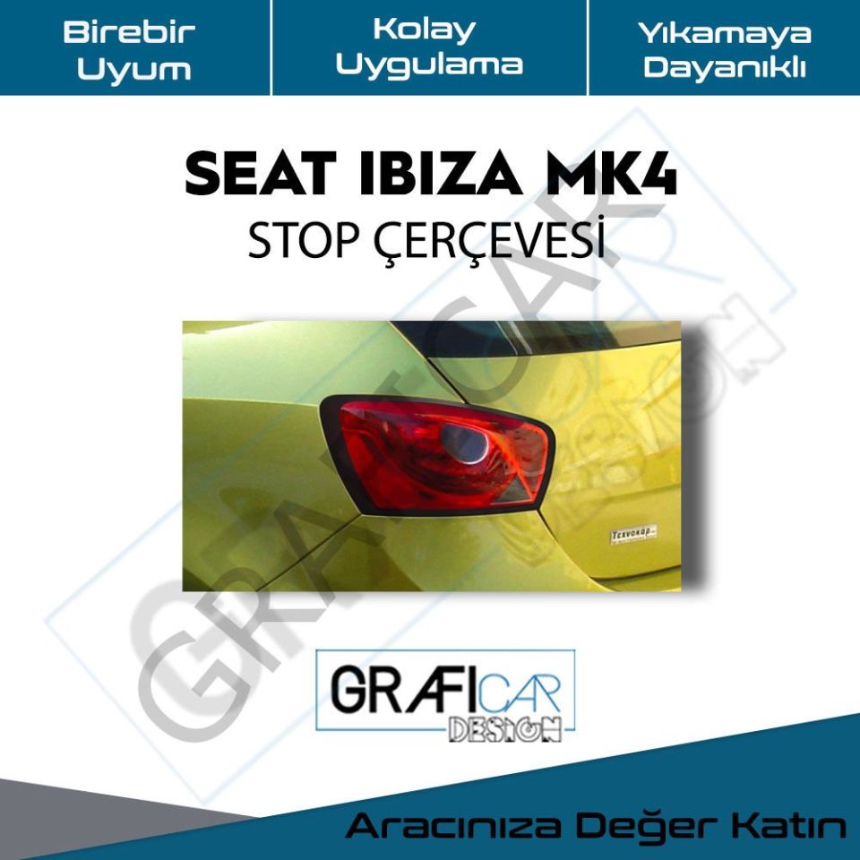 Seat Ibiza MK4 Stop Çerçeve Sticker MAT SİYAH