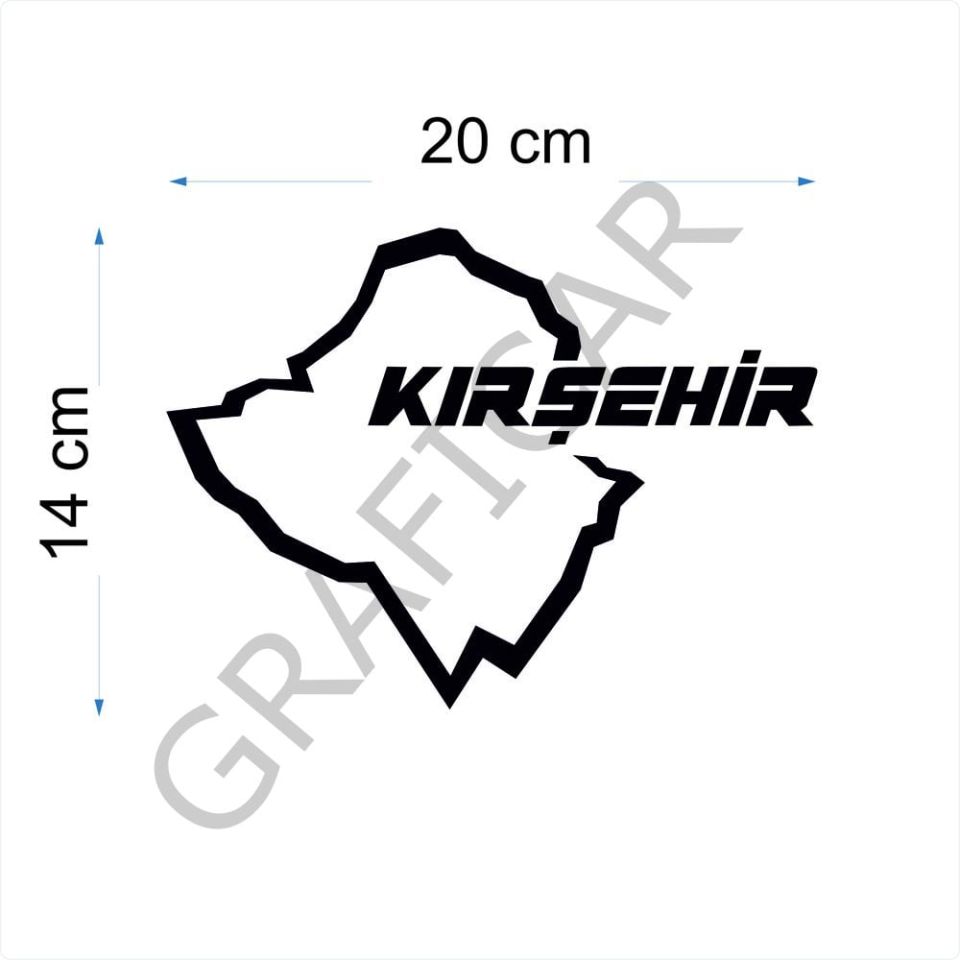 Harita Yarış Pisti Görünüm Sticker/Kastamonu-Kayseri-Kırklareli-Kırşehir PARLAK SİYAH - KASTAMONU