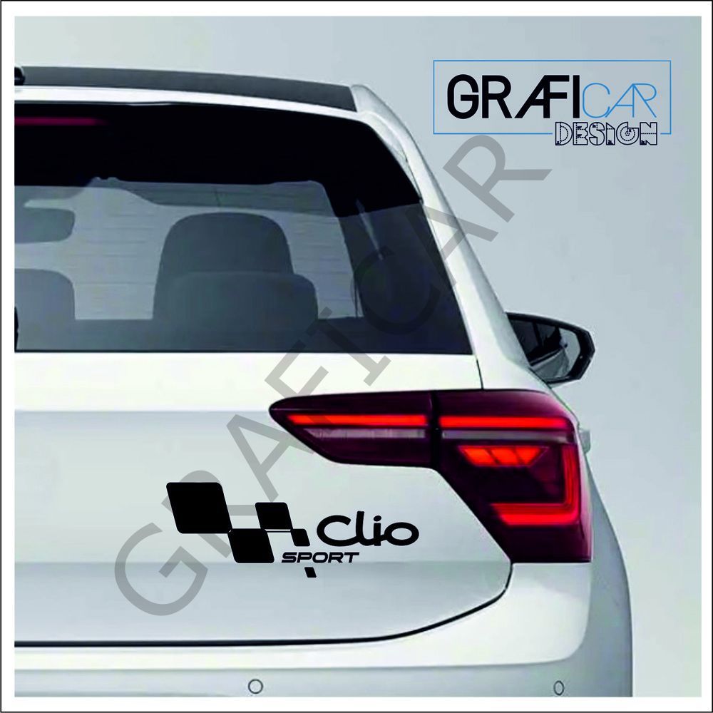 Clio Sport Sticker Büyük / 26cm x 9cm PARLAK BEYAZ