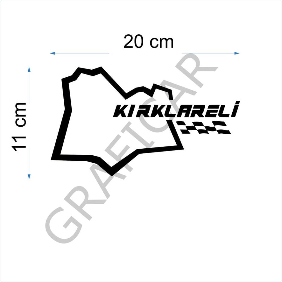 Harita Yarış Pisti Görünüm Sticker/Kastamonu-Kayseri-Kırklareli-Kırşehir PARLAK BEYAZ - KASTAMONU