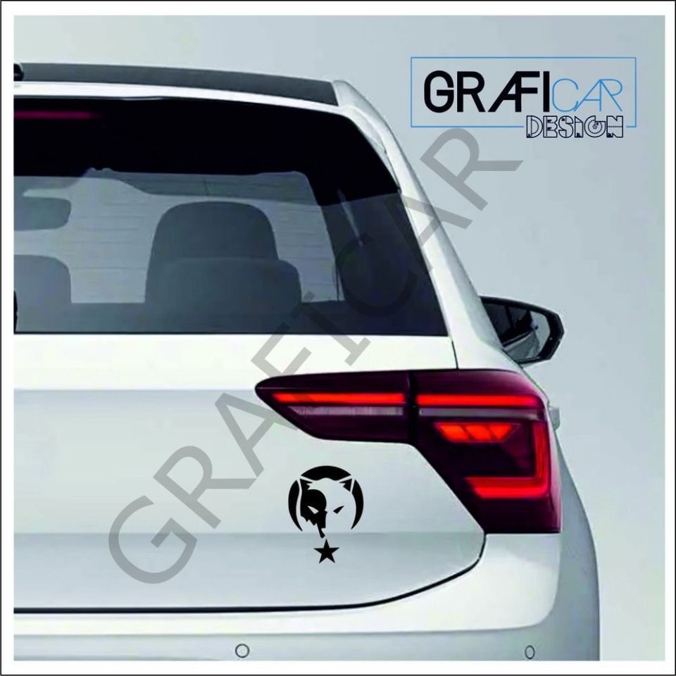 Göktürk Wolf Sticker / 11cm x 8.5cm BRIGHT WHITE